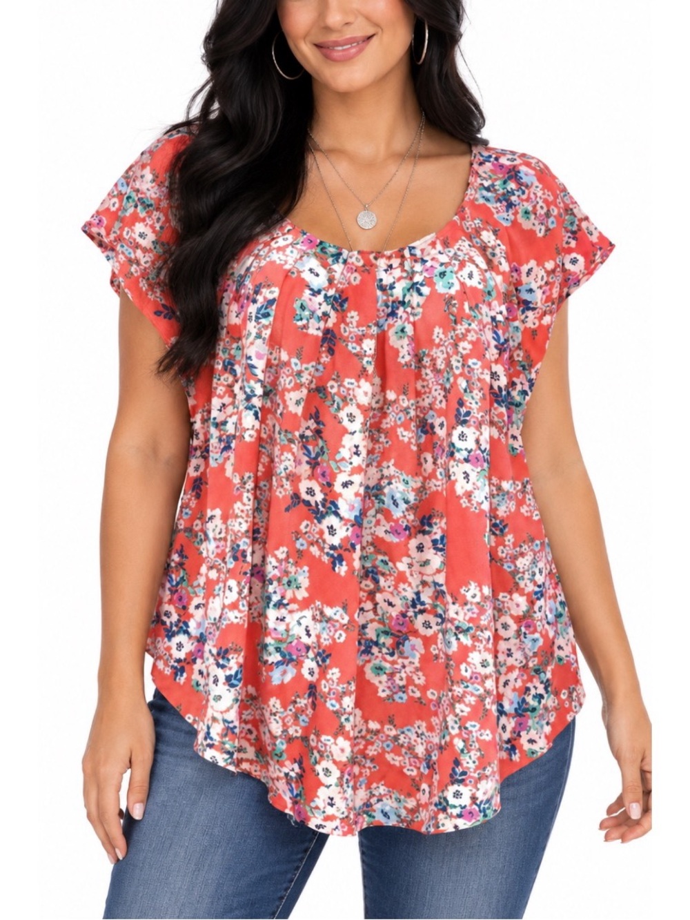 LC Lauren Conrad Pleated Flowy Cap-Sleeve Top, size 0x